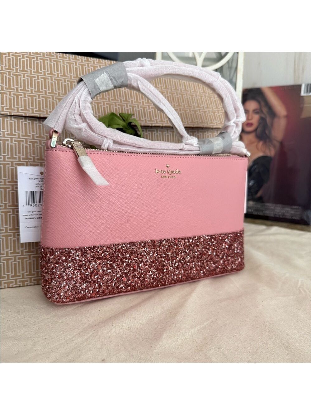 Kate Spade Pink Glitter Crossbody Bag